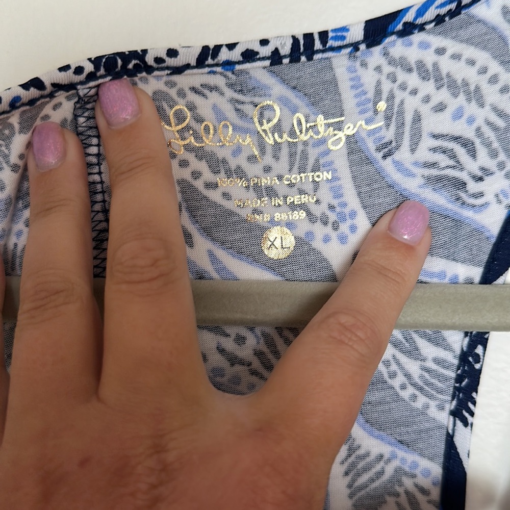 Lilly Pulitzer Navy and White Printed Maxi Dress - Picture 3 of 3